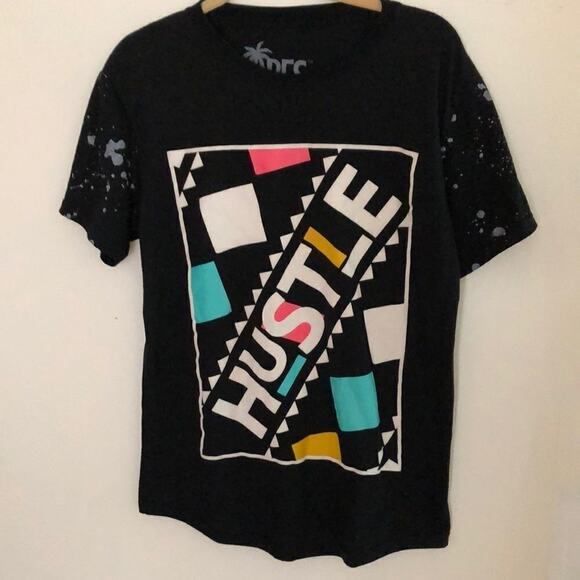 Vintage Vibes Black Hustle Streetwear  T-Shirt size M - Picture 1 of 3